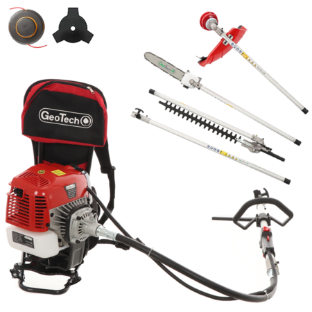 GeoTech GT-2 58 BP - Desbrozadora de mochila multifunción de gasolina